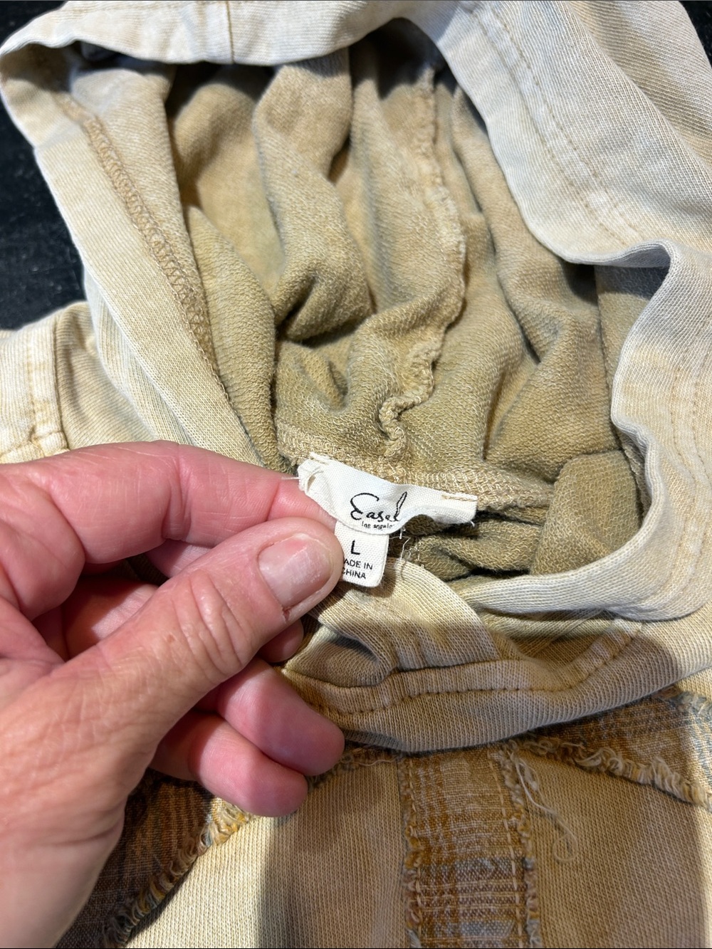 Beige Women’s Hoodie with Peace Symbol - Picture 3 of 3